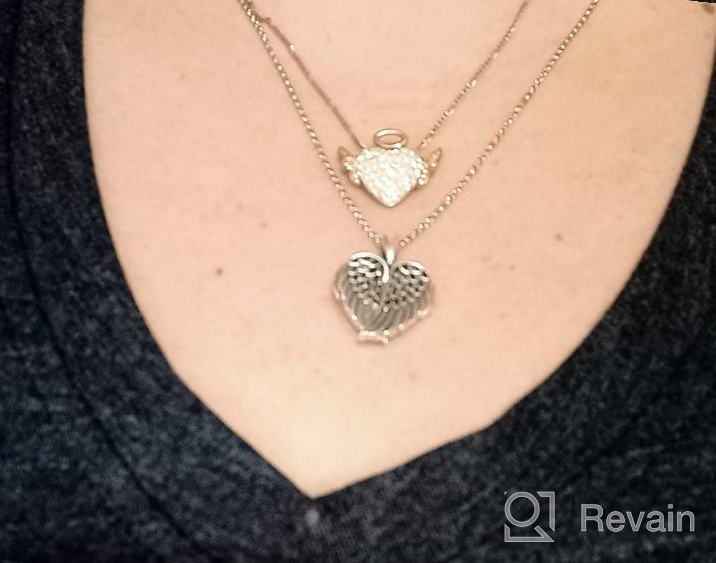 img 1 attached to 👼 Sterling Silver Angel Wing Heart Locket Necklace - SOULMEET: Holds Picture Photo Locket Pendant, You are My Angel review by Mack Cruz