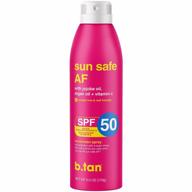 spf 50 sun safe af b.tan sunscreen spray: weightless, quick absorbing & super sheer feel logo