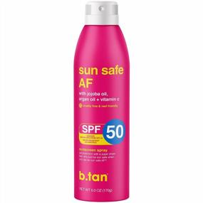 img 4 attached to SPF 50 Sun Safe AF B.Tan Sunscreen Spray: Weightless, Quick Absorbing & Super Sheer Feel