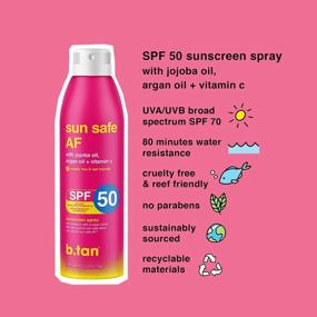 img 3 attached to SPF 50 Sun Safe AF B.Tan Sunscreen Spray: Weightless, Quick Absorbing & Super Sheer Feel