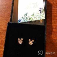 img 1 attached to 925 Sterling Silver Crystals Mouse Stud Earrings for Women, Teens, and Girls by SLUYNZ review by Alice Johnson