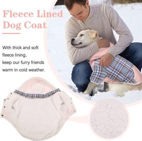 img 3 attached to 🐶 Plaid Dog Coat with Hood - Extra Warm Fleece Lining for Dog Winter Clothes - Puppy Hoodies Sweater Outfit for Small, Medium & Large Dogs - Vest Pullover Apparel with Hooded Shirts