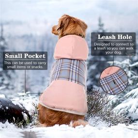 img 1 attached to 🐶 Plaid Dog Coat with Hood - Extra Warm Fleece Lining for Dog Winter Clothes - Puppy Hoodies Sweater Outfit for Small, Medium & Large Dogs - Vest Pullover Apparel with Hooded Shirts