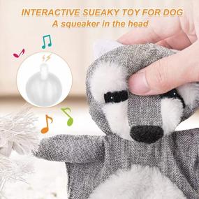 img 1 attached to Durable & Interactive Dog Toy - Grey Raccoon Stuffingless Squeaky & Crinkle Toy With Teeth Cleaning Features, Ideal For Small To Medium Aggressive Chewers