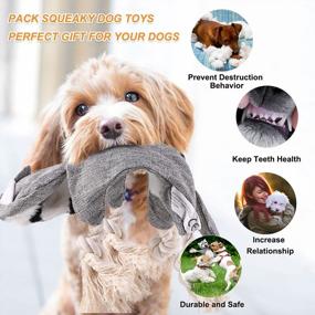 img 3 attached to Durable & Interactive Dog Toy - Grey Raccoon Stuffingless Squeaky & Crinkle Toy With Teeth Cleaning Features, Ideal For Small To Medium Aggressive Chewers