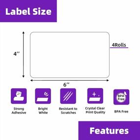 img 3 attached to AveneMark Fanfold 4 X 6 Direct Thermal Labels (Pack Of 2000), Thermal Shipping Labels,500 Labels Per Stack,4 Stacks - Shipping Label For Zebra, Rollo, MUNBYN Thermal Printer