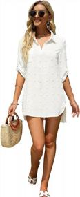 img 2 attached to Stay Stylish On The Beach With YIBOCK'S Chiffon Swimsuit Coverup Dress Shirt For Women