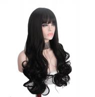 natural black synthetic hair wig with bangs for women - bigger and better logo