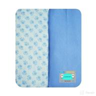 👶 lancon kids pack n play portable crib sheet set - 2 pack of ultra soft jersey knit cotton fitted sheets in blue/paw print logo