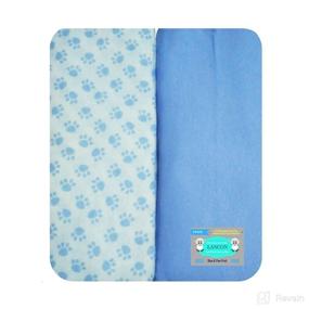 img 4 attached to 👶 LANCON Kids Pack N Play Portable Crib Sheet Set - 2 Pack of Ultra Soft Jersey Knit Cotton Fitted Sheets in Blue/Paw Print