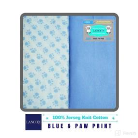 img 3 attached to 👶 LANCON Kids Pack N Play Portable Crib Sheet Set - 2 Pack of Ultra Soft Jersey Knit Cotton Fitted Sheets in Blue/Paw Print