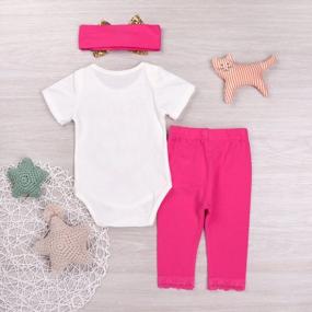 img 3 attached to Xmas Baby Gifts: Imcute Letters Prints Romper Bodysuit+Pants+Headband Outfits