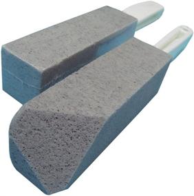 img 4 attached to 🧼 Pumice Stone Toilet Cleaner with Handle – Effectively Removes Limescale, Hard Water Rings – Ideal for Bathtubs, Kitchen Sinks, Grills, Pools, and Household Cleaning – Gray (2 Pack)
