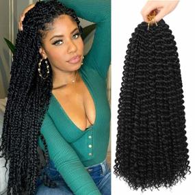 img 4 attached to Get A Bohemian Look With Ubeleco'S Black 18 Inch Passion Twist Crochet Hair - Water Wave Texture With 22 Strands/Pack