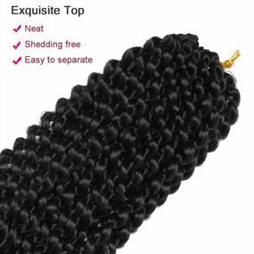 img 2 attached to Get A Bohemian Look With Ubeleco'S Black 18 Inch Passion Twist Crochet Hair - Water Wave Texture With 22 Strands/Pack