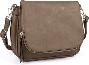 img 4 attached to 👜 Stylish Crossbody Leather Shoulder Handbags with Multiple Pockets for Women's Essentials: Discover the Perfect Combo of Functionality and Style!