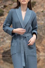 img 2 attached to Women'S Luxury Waffle Shawl Collar Hooded Robe W Piping: Lightweight, Long & Ultra Soft Spa Sleepwear Bathrobe