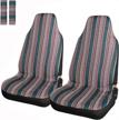 infanzia baja car seat cover - 4 pc universal boho bucket seat covers, saddle blanket front seat cover with seat-belt pad protector for car, suv, truck logo