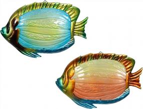 img 4 attached to 2PCS Metal Fish Wall Decor - Perfect For Outdoor Ocean, Beach & Pool Decoration!