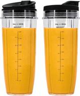 32 oz cups, compatible with bl480, bl490, bl640, bl680 for nutri ninja auto iq series blenders (pack of 2) logo