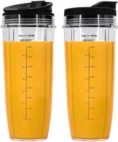 img 4 attached to 32 Oz Cups, Compatible With BL480, BL490, BL640, BL680 For Nutri Ninja Auto IQ Series Blenders (Pack Of 2)