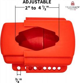 img 2 attached to Полипропилен высшего сорта TRADESAFE Регулируемое устройство блокировки шарового крана с фланцем - красный замок для газовых, масляных или водяных клапанов от 2 до 4-1/2 дюймов.