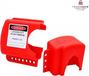 img 1 attached to Premium Grade Polypropylene TRADESAFE Adjustable Flanged Ball Valve Lockout Tagout Device - Red Lock For 2 Inch To 4-1/2 Inch Gas, Oil Or Water Valves.