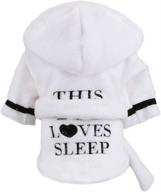 🐶 premium cotton hooded pet bathrobe with quick-drying feature - soft dog bath towel & nightwear for small dogs and cats, luxury white (size: s) logo