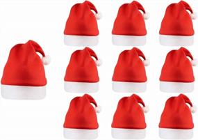 img 4 attached to Bulk Christmas Santa Hats For Adults - Classic Red Xmas Holiday Party Costume