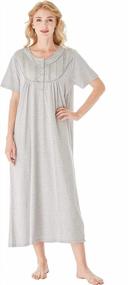 img 4 attached to Experience Ultimate Comfort With Keyocean'S 100% Cotton Women'S Nightgowns - Soft, Lightweight And Short-Sleeved!