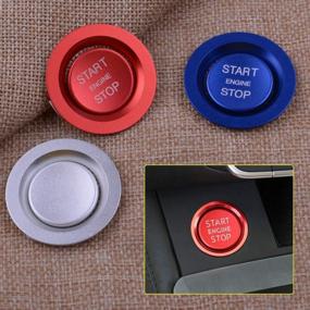 img 3 attached to CITALL 2PCS / Set Engine Start Stop Ignition Switch Button Cover Ring Trim Sticker Fit For Land Rover Discovery Sport - RED