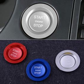 img 1 attached to CITALL 2PCS / Set Engine Start Stop Ignition Switch Button Cover Ring Trim Sticker Fit For Land Rover Discovery Sport - RED