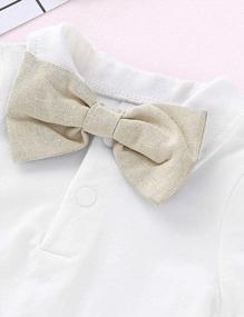 img 2 attached to Gentleman Outfits For Baby Boys: Long Sleeve Romper, Bib Pants, And Bow Tie Clothing Set By Bilison