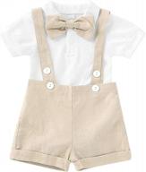 gentleman outfits for baby boys: long sleeve romper, bib pants, and bow tie clothing set by bilison logo