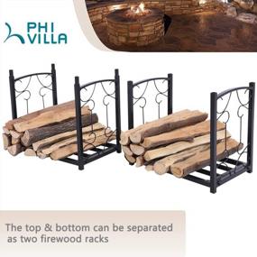 img 1 attached to PHI VILLA 2-Layer Firewood Rack Heavy Duty Double-Layer Fireplace Wood Holder Sorting Storage Rack For Outdoor Indoor Decoration