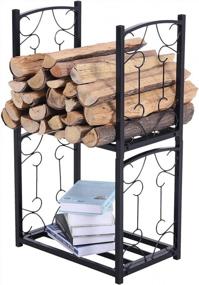 img 4 attached to PHI VILLA 2-Layer Firewood Rack Heavy Duty Double-Layer Fireplace Wood Holder Sorting Storage Rack For Outdoor Indoor Decoration
