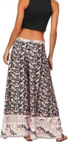 img 1 attached to Bohemian Wide-Leg Pants For Women With Ethnic Print And High Slit, Featuring Tie Waist And Flowy Design By COCOLEGGINGS