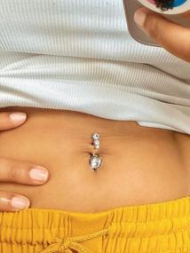 img 3 attached to Hypoallergenic And Stylish: MODRSA'S Surgical Steel Belly Button Rings For Women