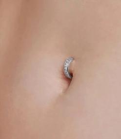 img 1 attached to Гипоаллергенные и стильные: кольца для пупка MODRSA из хирургической стали для женщин