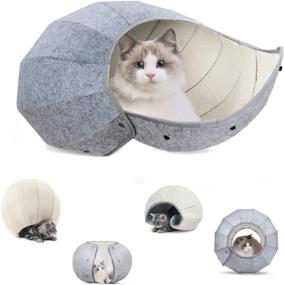 img 4 attached to 🐱 K1 D.Ball Cat Toy Ball, Indoor Cat Tunnel, Interactive Cat Toy 8-in-1 Bed Cave Condos, Portable & Foldable Multi-Function Scratch Resistant Fun Cat Toys for Indoor Cats