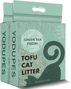 img 4 attached to 🐾 YODUPES Tofu Cat Litter - Clumping, Flushable, Low Tracking, Lightweight, Natural, Odor Control, 99.9% Dust Free - 10.6 LB Total (Pack of 2)