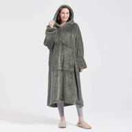 bobor sweatshirt blanket: oversized wearable hoodie fleece blanket with large front 🧥 pocket for ultimate comfort and warmth - perfect for adults, men, women, and kids! logo