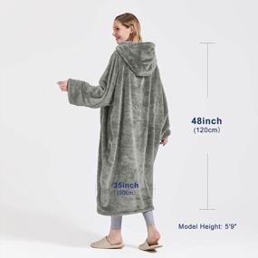 img 2 attached to Bobor Sweatshirt Blanket: Oversized Wearable Hoodie Fleece Blanket with Large Front 🧥 Pocket for Ultimate Comfort and Warmth - Perfect for Adults, Men, Women, and Kids!