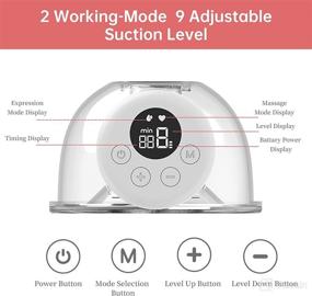 img 2 attached to 🤱 Wearable Electric Breast Pump: Silent, Invisible, and Pain-Free Feeding with LED Display - Portable and Efficient with 2 Modes & 9 Levels