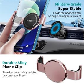 img 3 attached to Luanke Metal Phone Clamp For Magnetic Car Mount Clip And Remove At Anytime Metal Phone Clip For