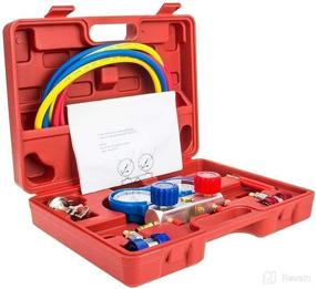 img 3 attached to 🛠️ Bang4buck Manifold Gauge Set: Efficient A/C Diagnostic Tool Kit for R22 R134a R410a Refrigeration, Brass Auto Service Set with 5 Feet Length and Case, 1/4 Inch Fittings (Red, Diagnostic Equipment with Case)