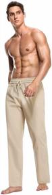 img 2 attached to Men'S Cotton Jogger Pants With Elastic Drawstring Waist - Relaxed Fit For Comfort