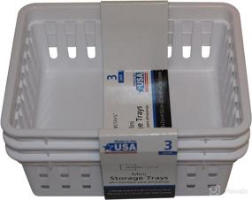 img 1 attached to Organize and Declutter with Mini Storage Trays Bin Bundle - Square, Slim, and Rectangular - White