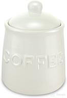 ☕ kovot ceramic coffee canister - embossed coffee jar with air-sealed lid for ultimate coffee preservation - ideal gift item - airscape coffee container - easy-to-clean ivory white finish, measures: 6”h логотип