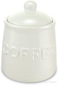 img 2 attached to ☕ KOVOT Ceramic Coffee Canister - Embossed Coffee Jar with Air-Sealed Lid for Ultimate Coffee Preservation - Ideal Gift Item - Airscape Coffee Container - Easy-to-Clean Ivory White Finish, Measures: 6”H